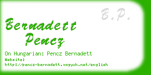 bernadett pencz business card